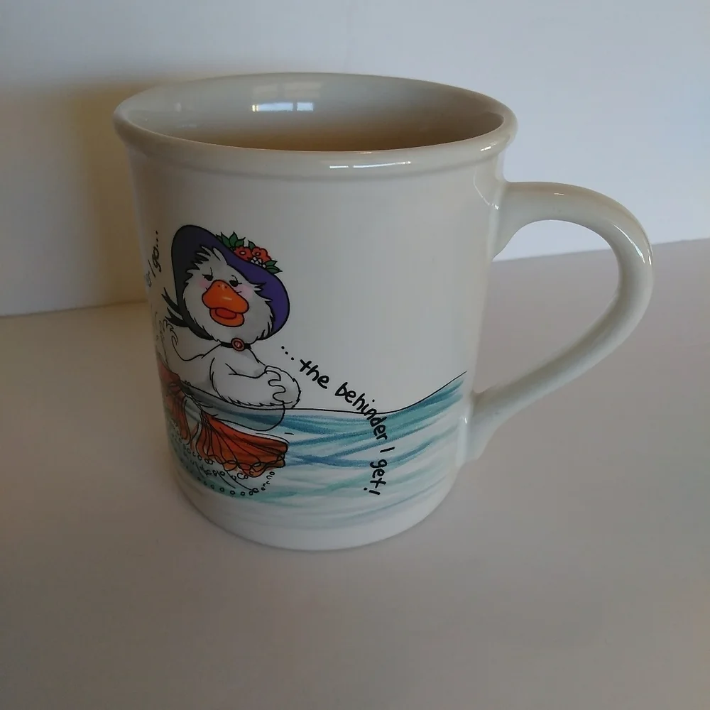 Suzy's Zoo Vintage Collectable Duck Purple Hat Coffee Mug Cup